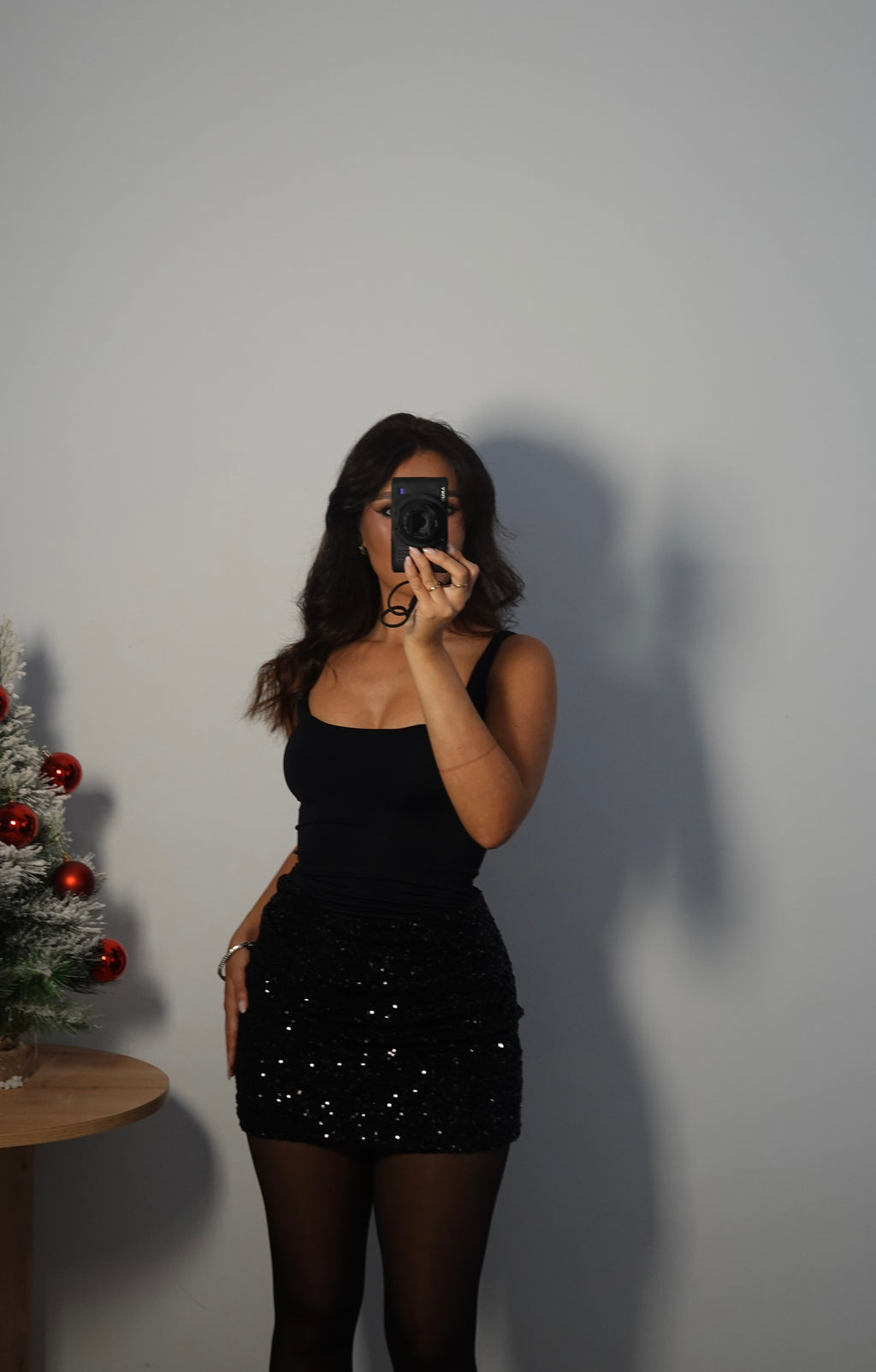 Vestido Falda Lentejuela - Negro