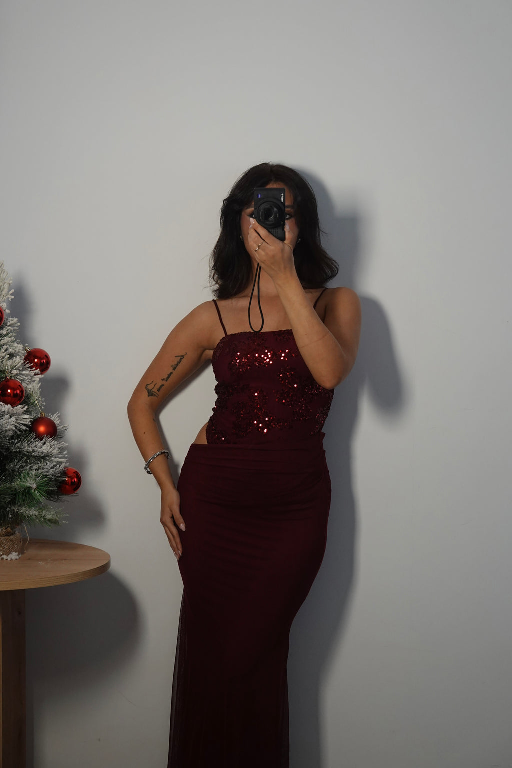 Cuerpo Brillos con falda - Vino