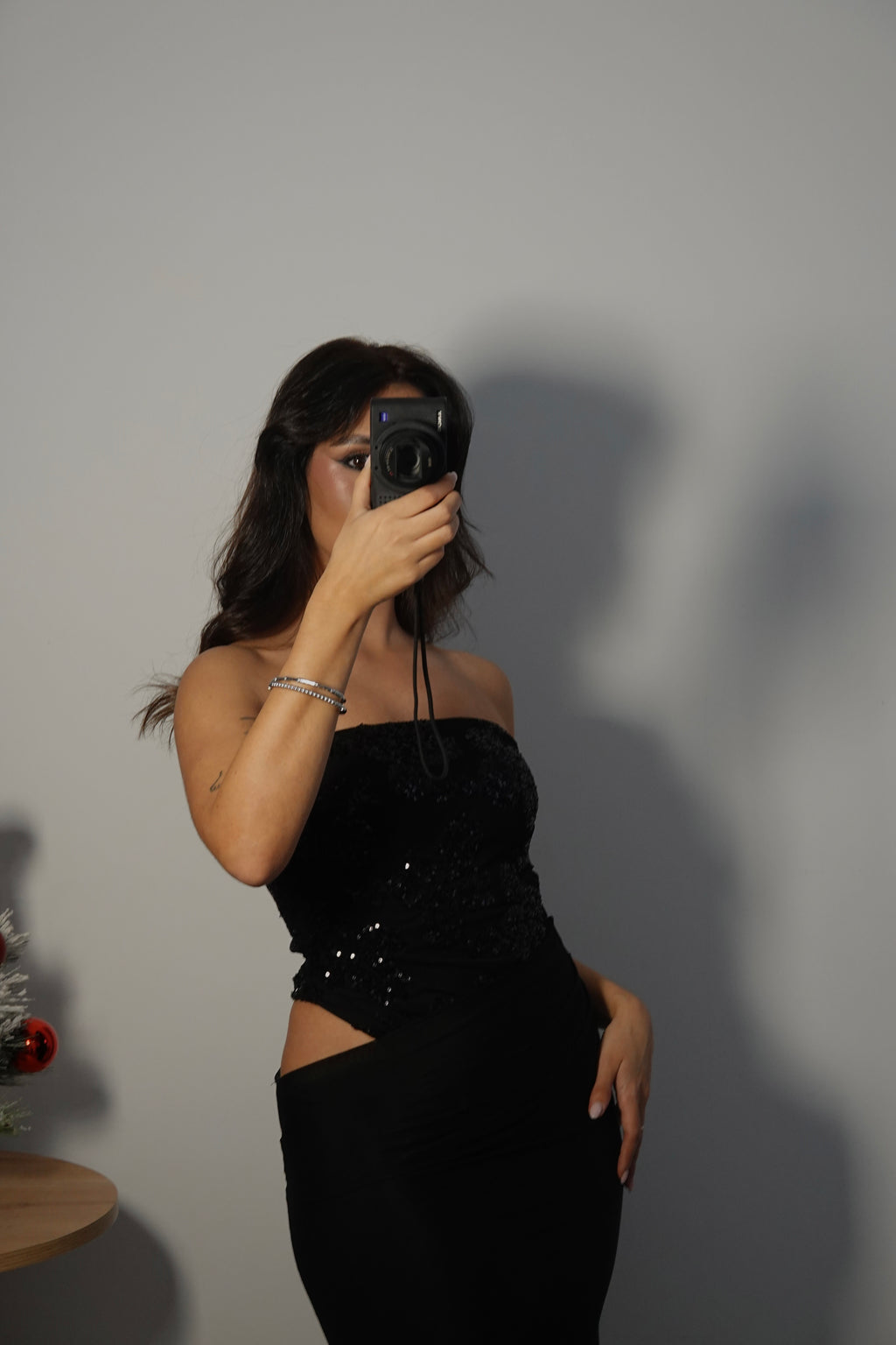 Cuerpo Brillos con falda - Negro