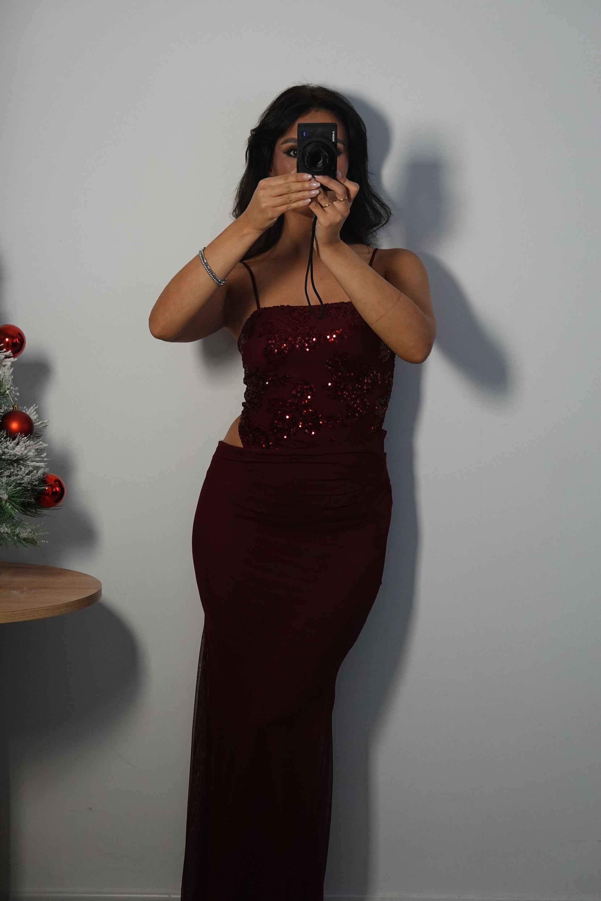 Cuerpo Brillos con falda - Vino