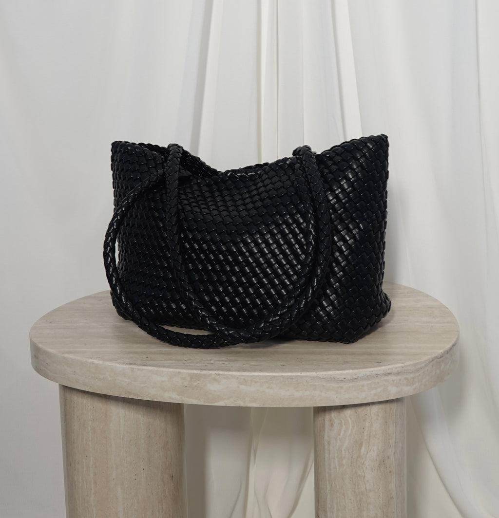 Bolso Trenzado Negro XL