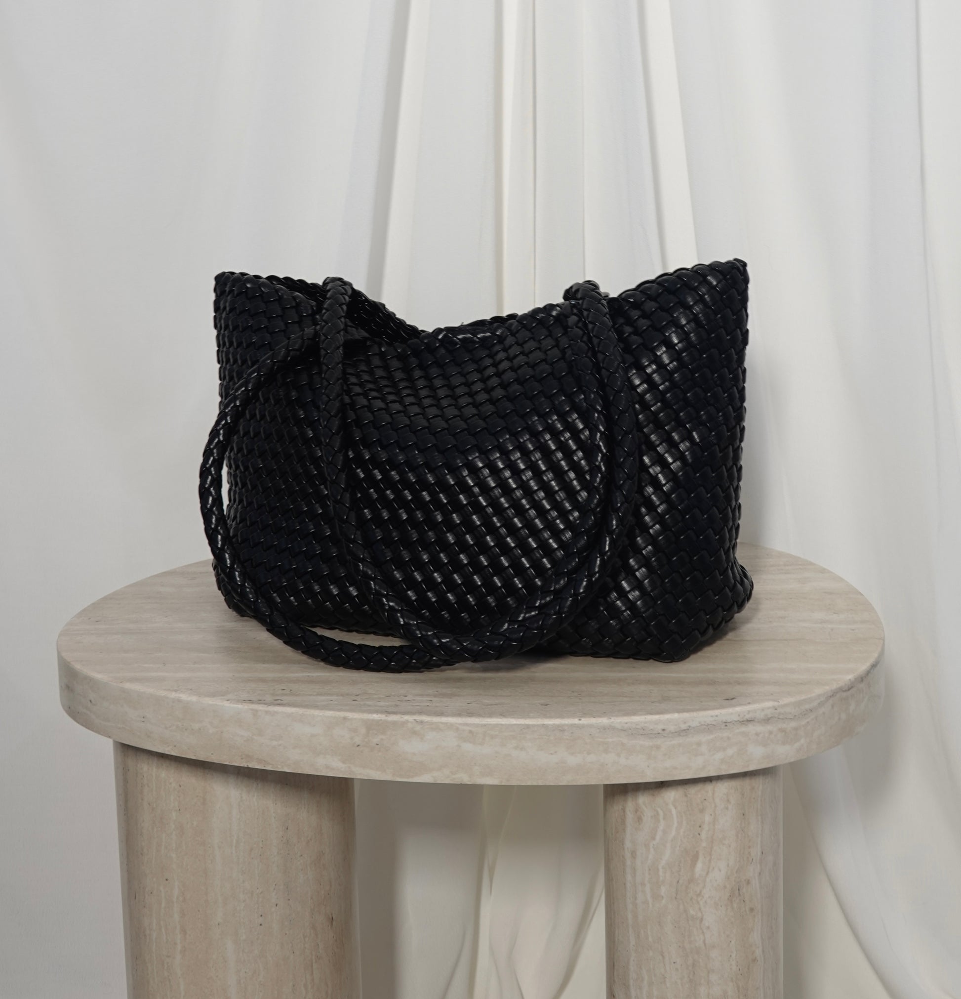 Bolso Trenzado Negro XL