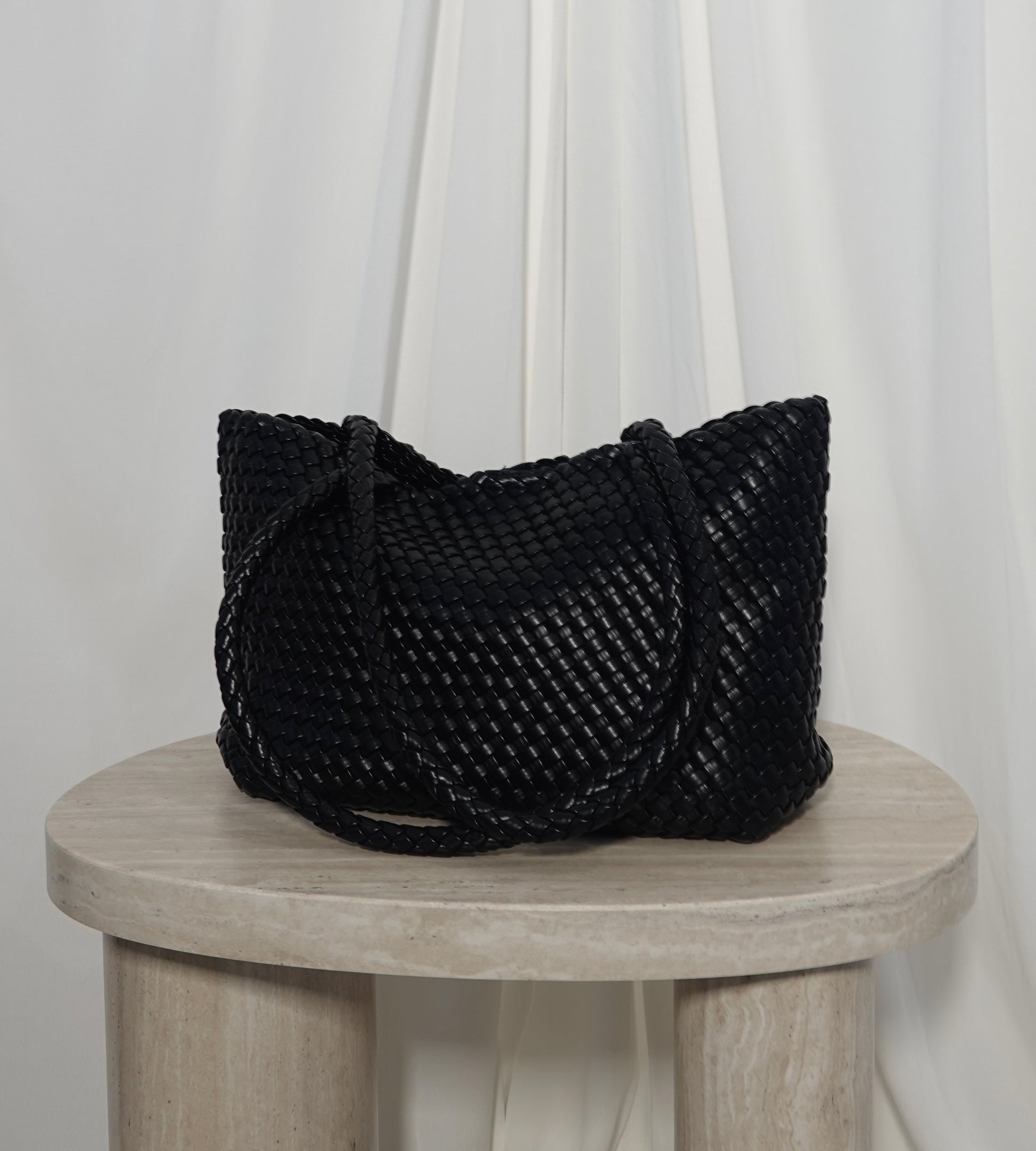 Bolso Trenzado Negro XL