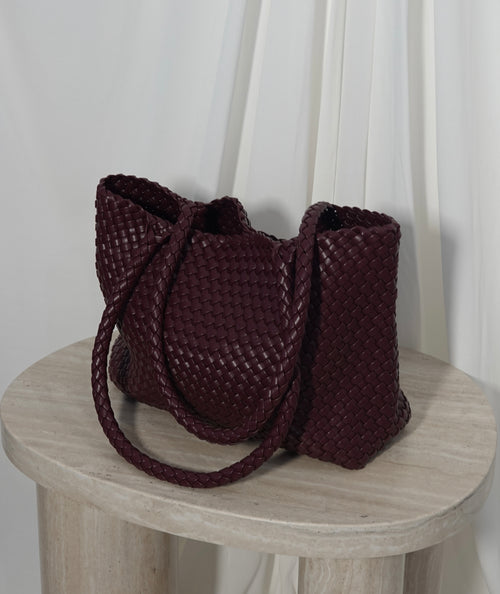 Bolso Trenzado Burdeos XL