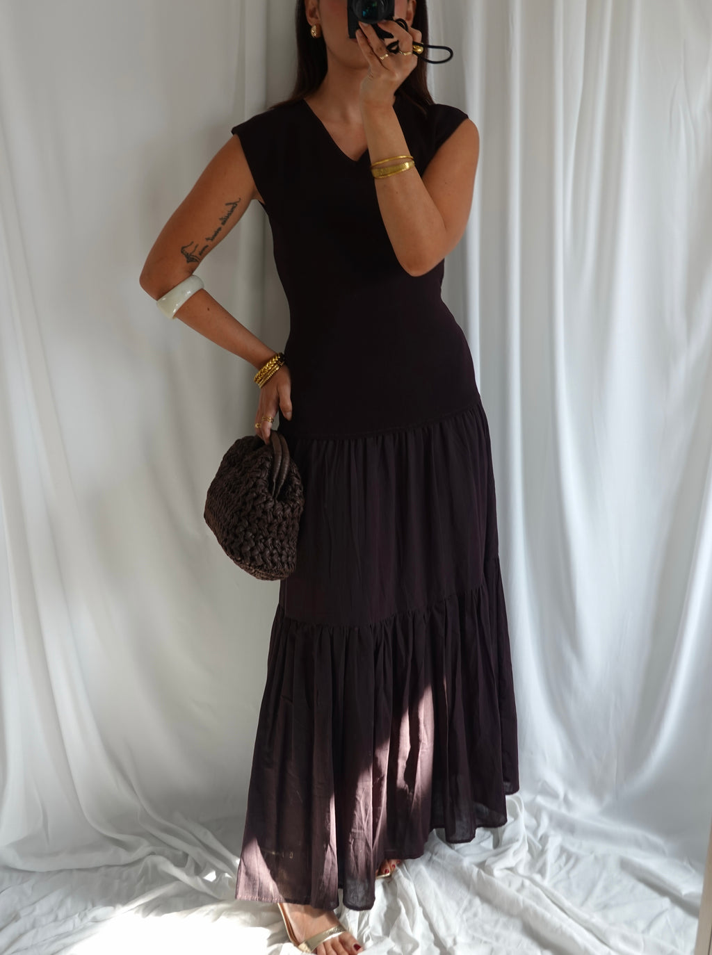 Vestido Punto Marrón Chocolate