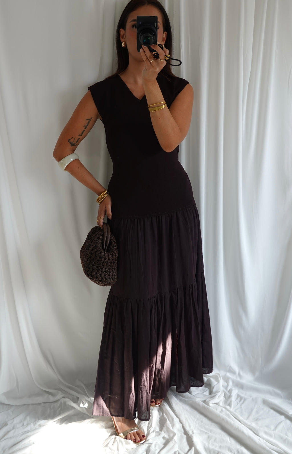 Vestido Punto Marrón Chocolate