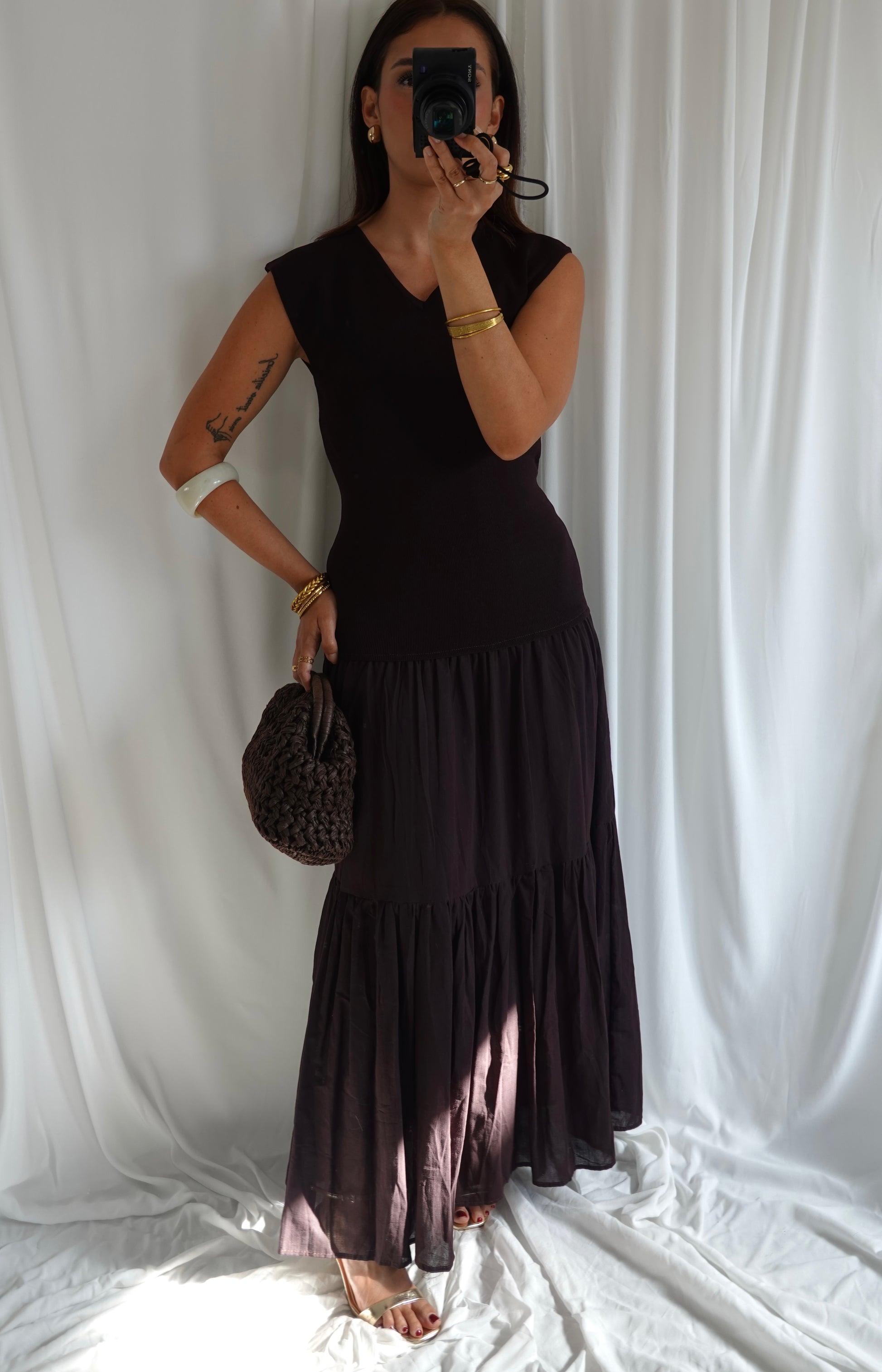 Vestido Punto Marrón Chocolate