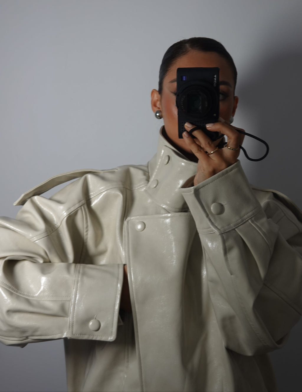Chaqueta Bomber Efecto Piel