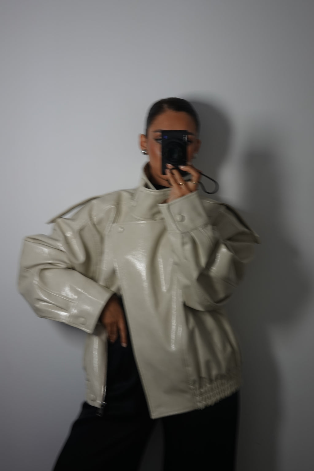 Chaqueta Bomber Efecto Piel