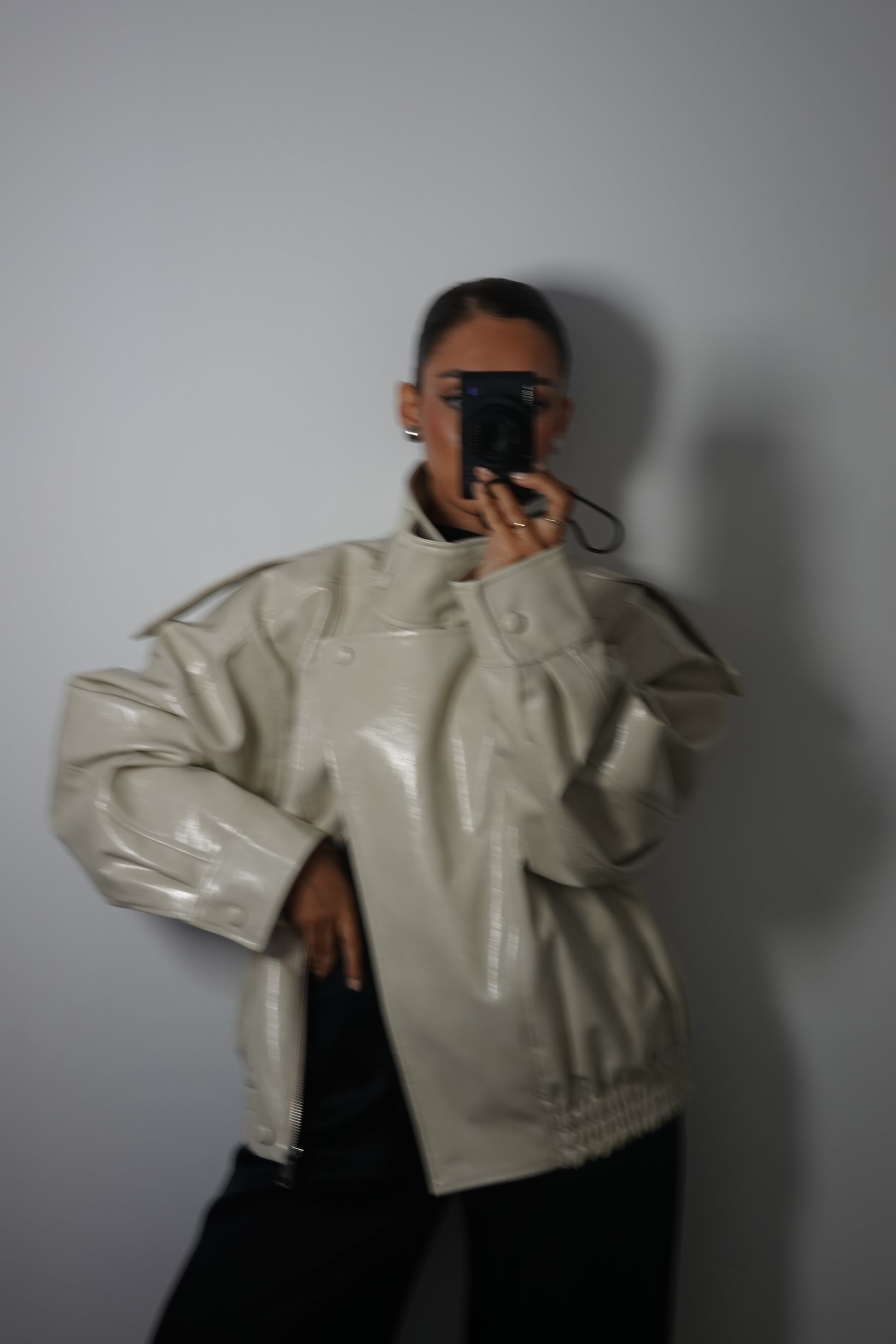Chaqueta Bomber Efecto Piel