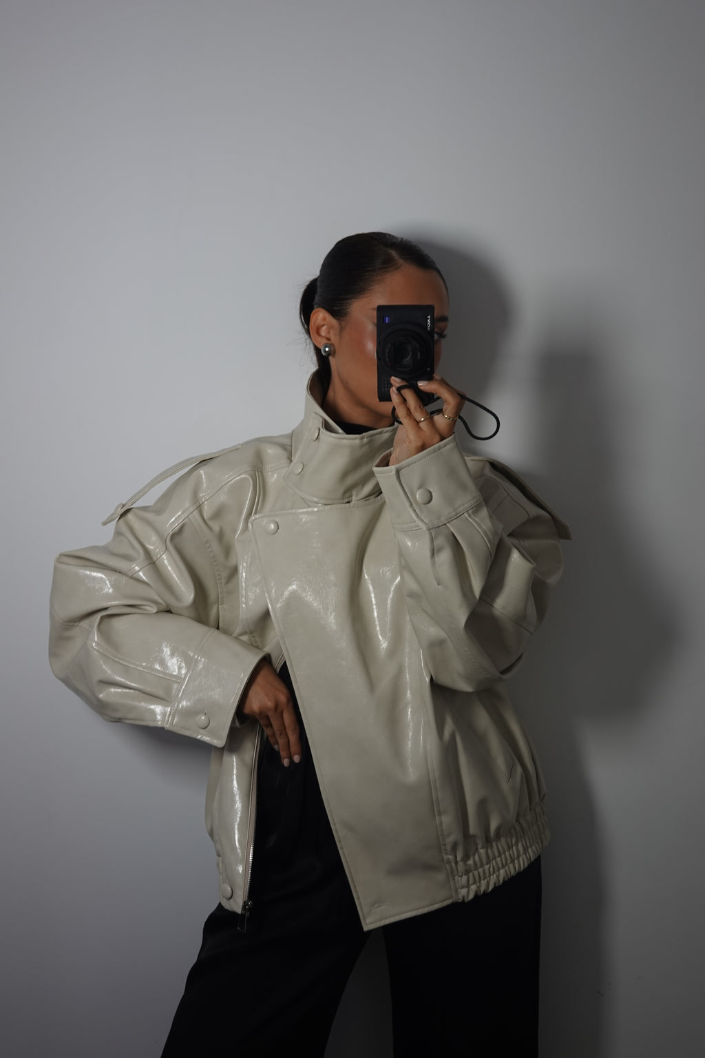 Chaqueta Bomber Efecto Piel