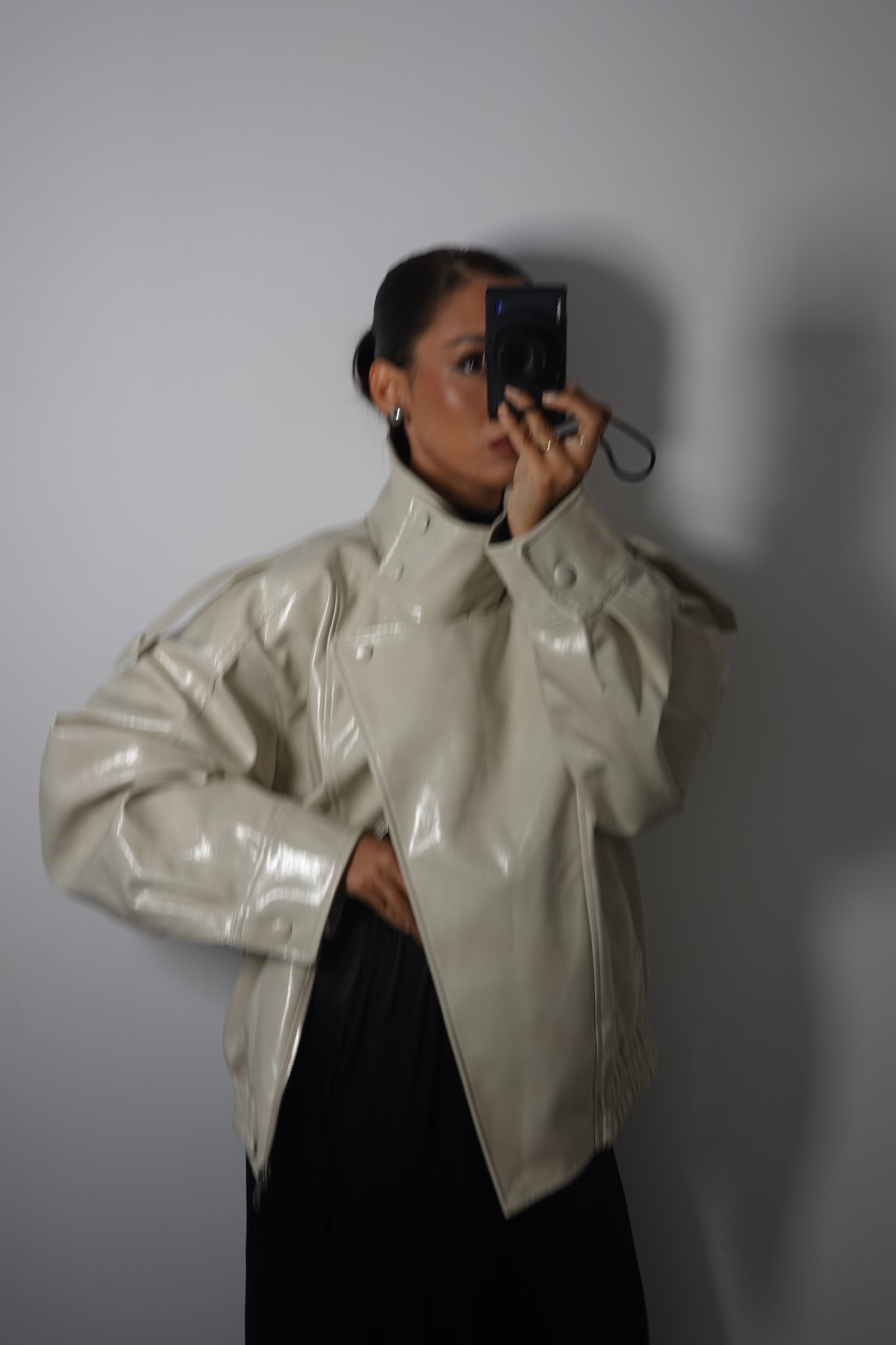 Chaqueta Bomber Efecto Piel