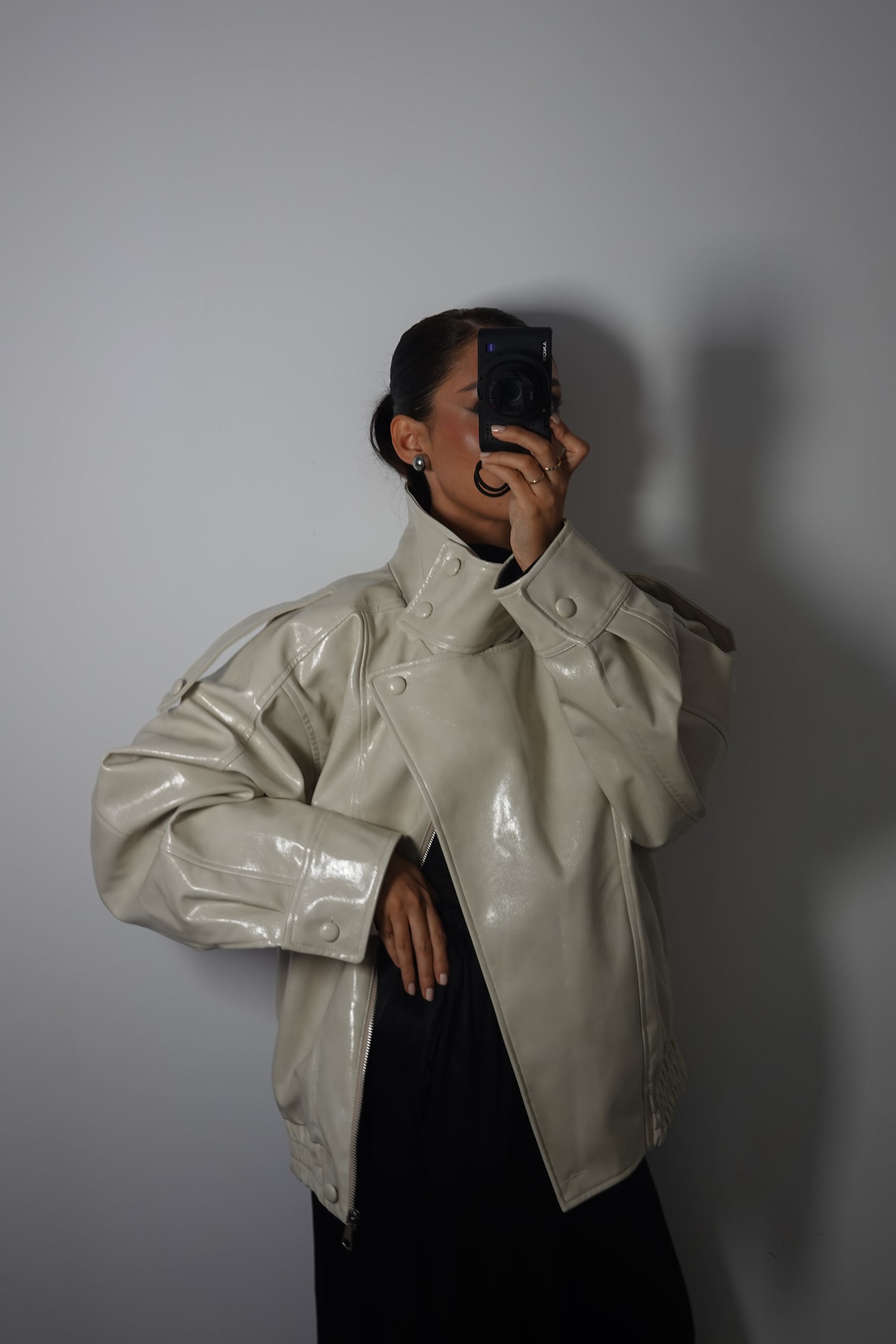 Chaqueta Bomber Efecto Piel