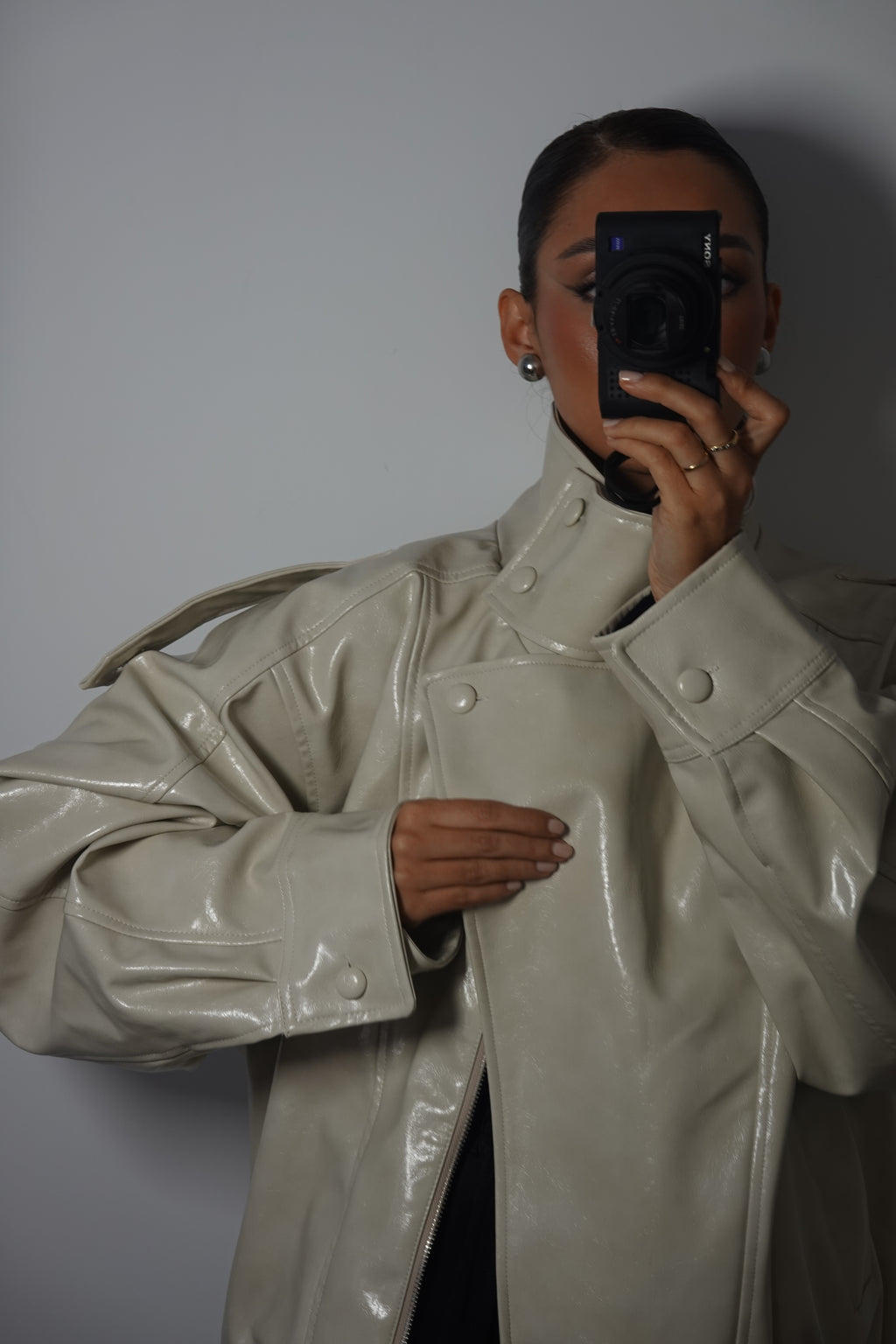 Chaqueta Bomber Efecto Piel