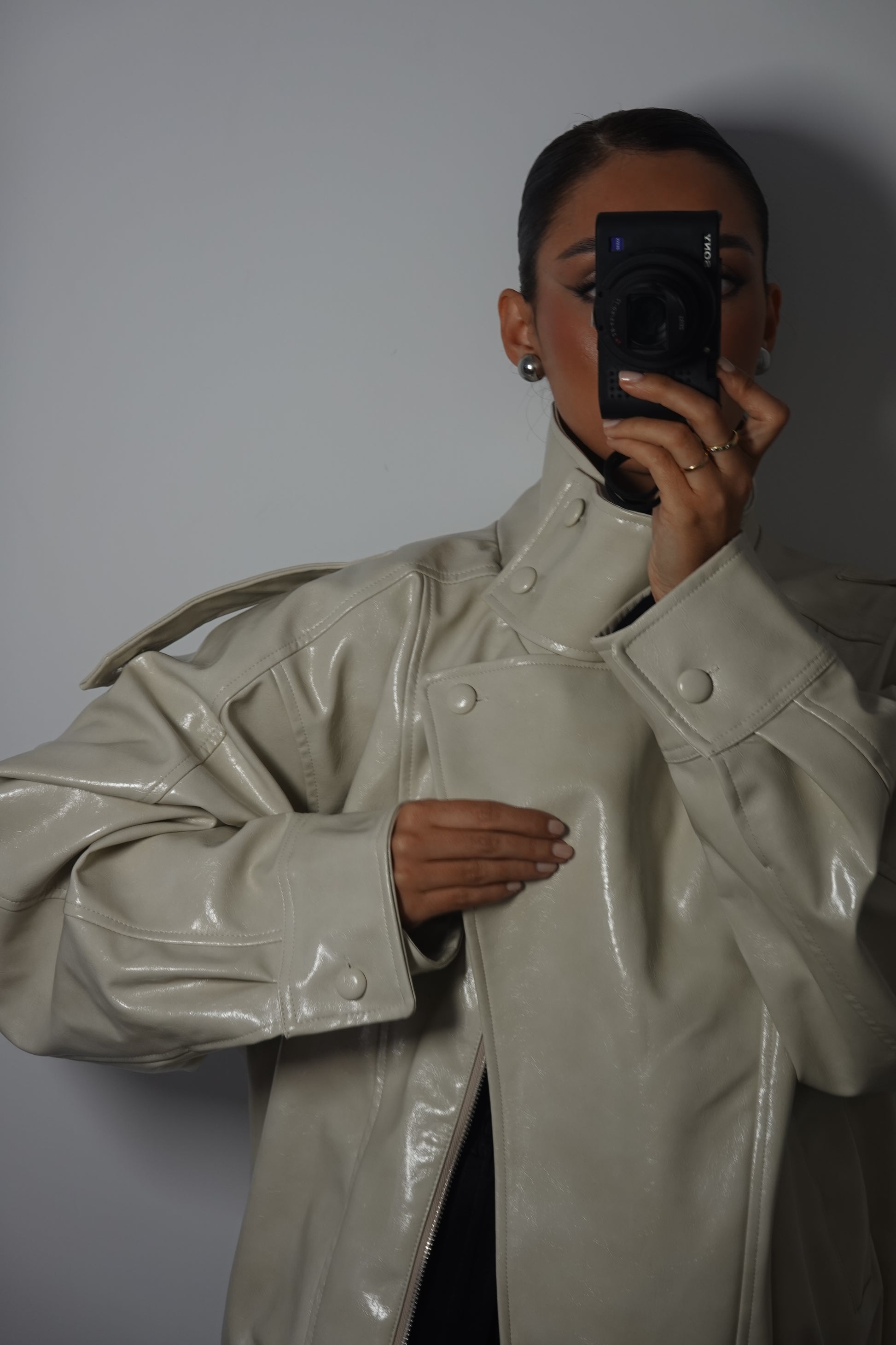 Chaqueta Bomber Efecto Piel