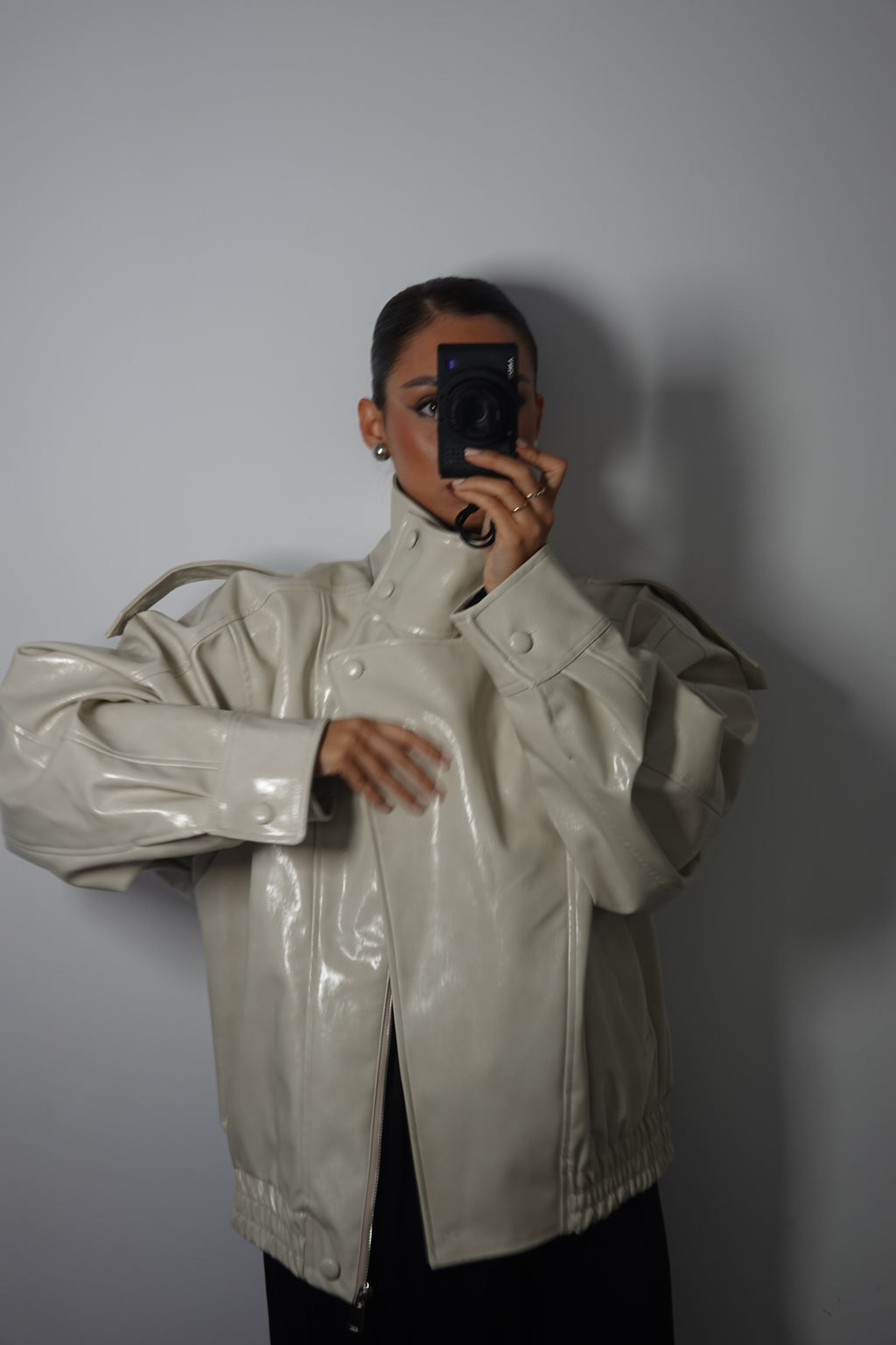 Chaqueta Bomber Efecto Piel