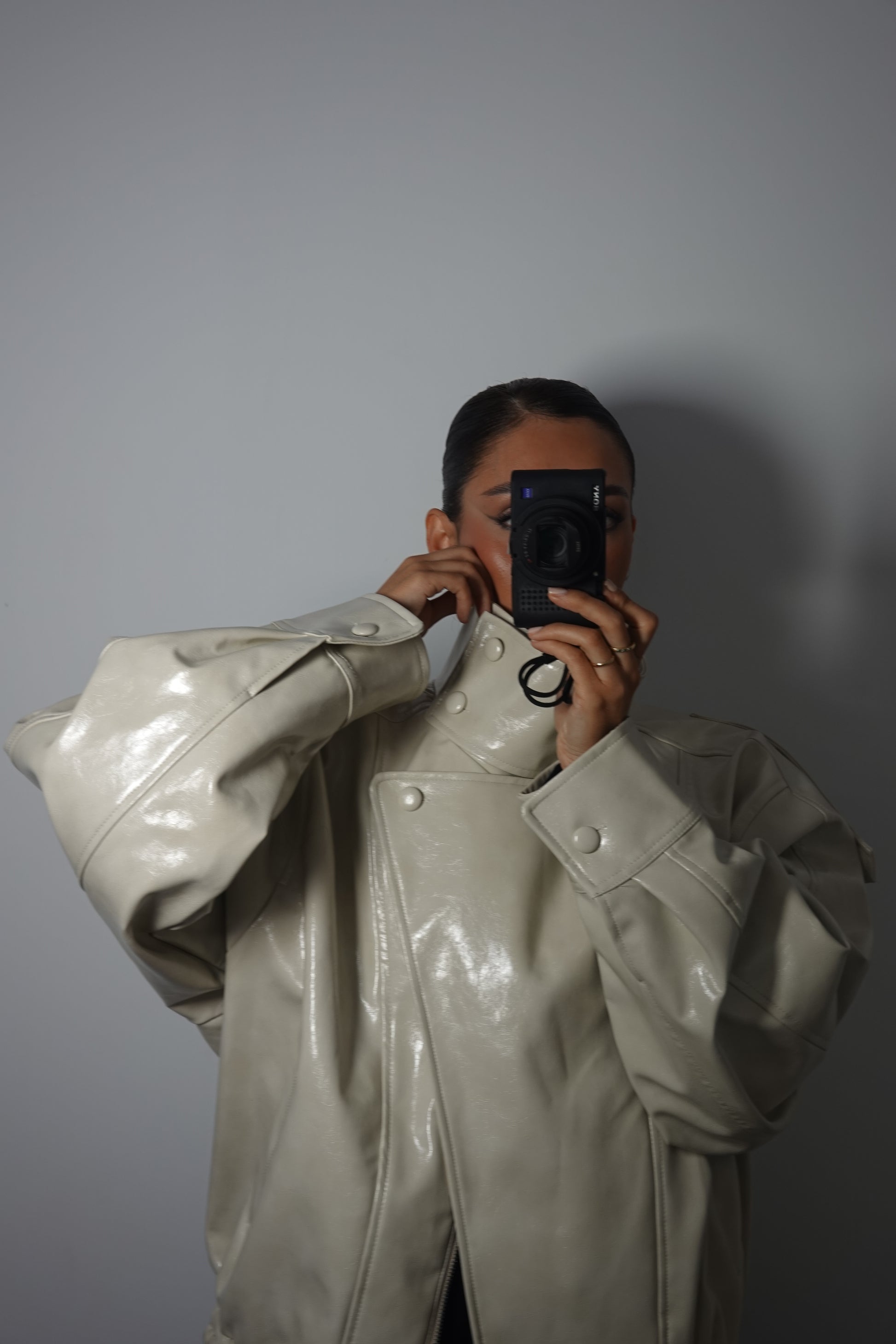Chaqueta Bomber Efecto Piel