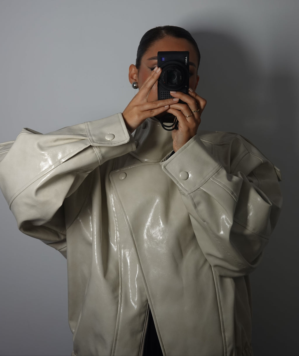 Chaqueta Bomber Efecto Piel