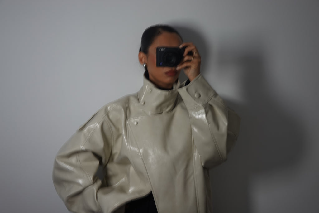 Chaqueta Bomber Efecto Piel