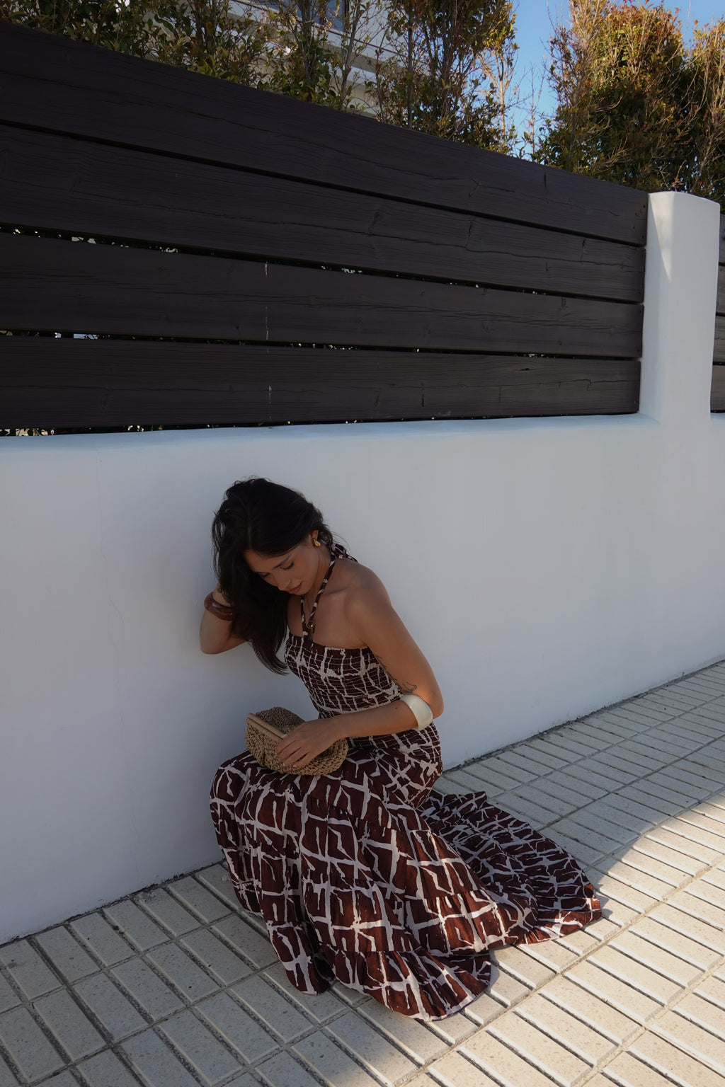 VESTIDO ESTAMPADO LUA MARRON