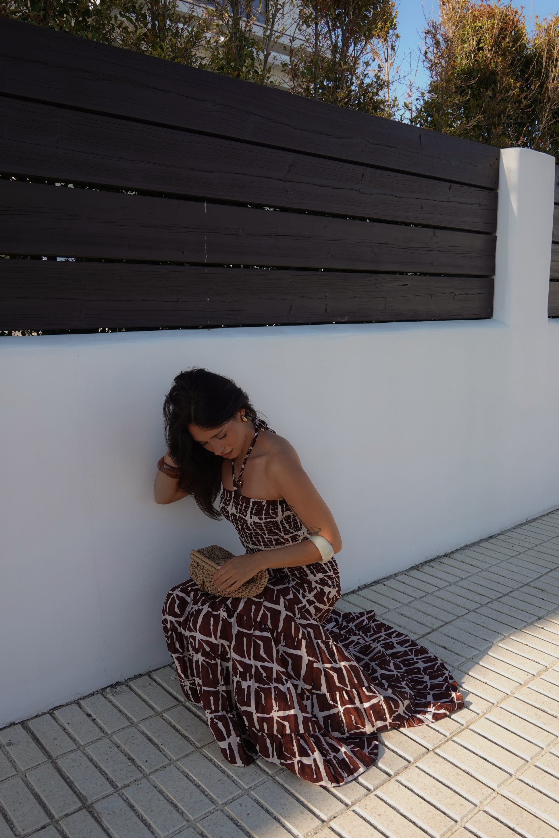 VESTIDO ESTAMPADO LUA MARRON