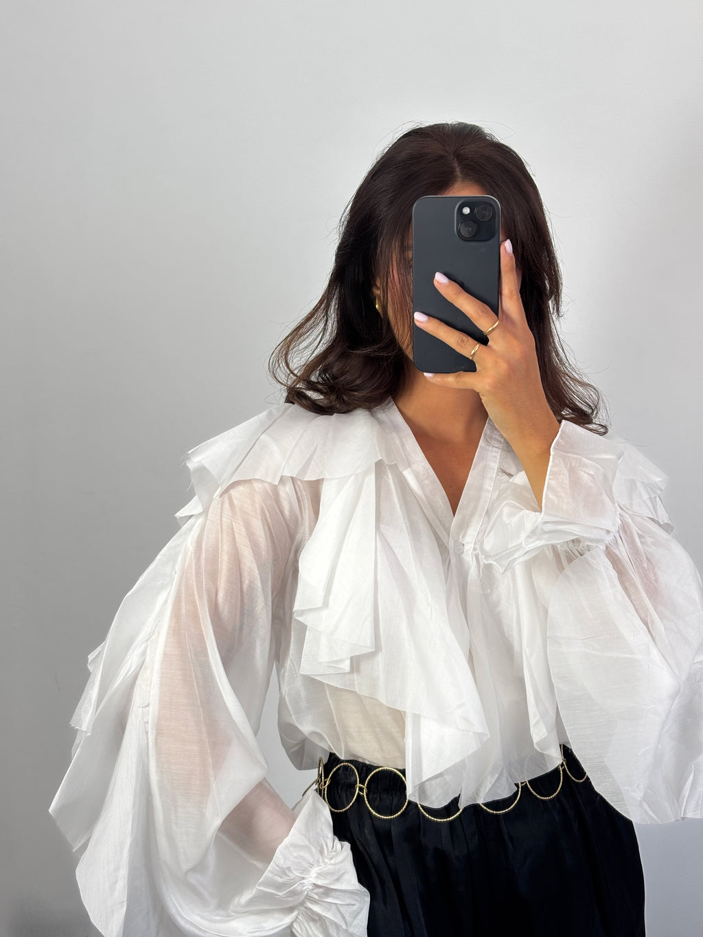 Camisa Romántica Volantes Blanca.