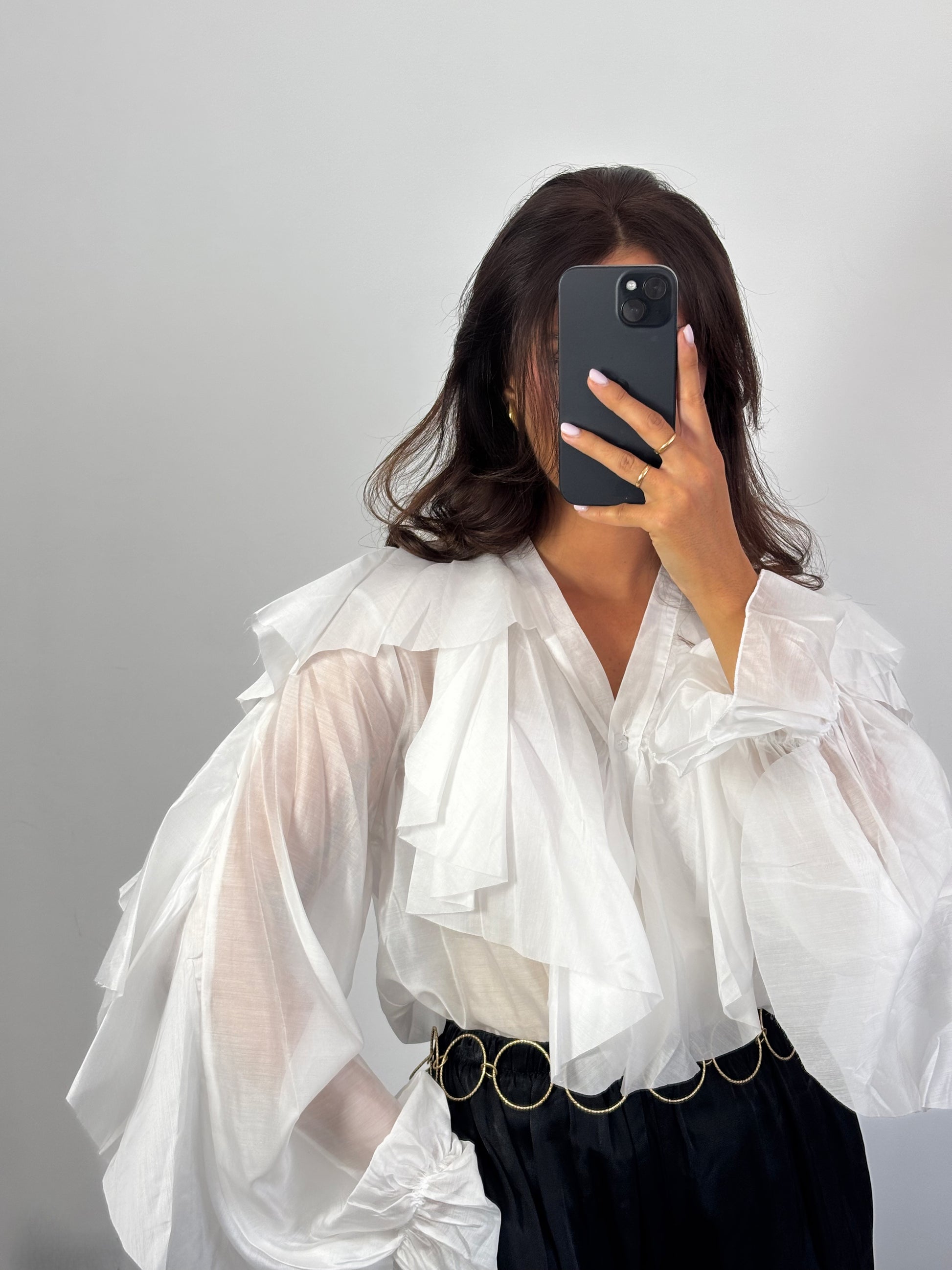 Camisa Romántica Volantes Blanca.