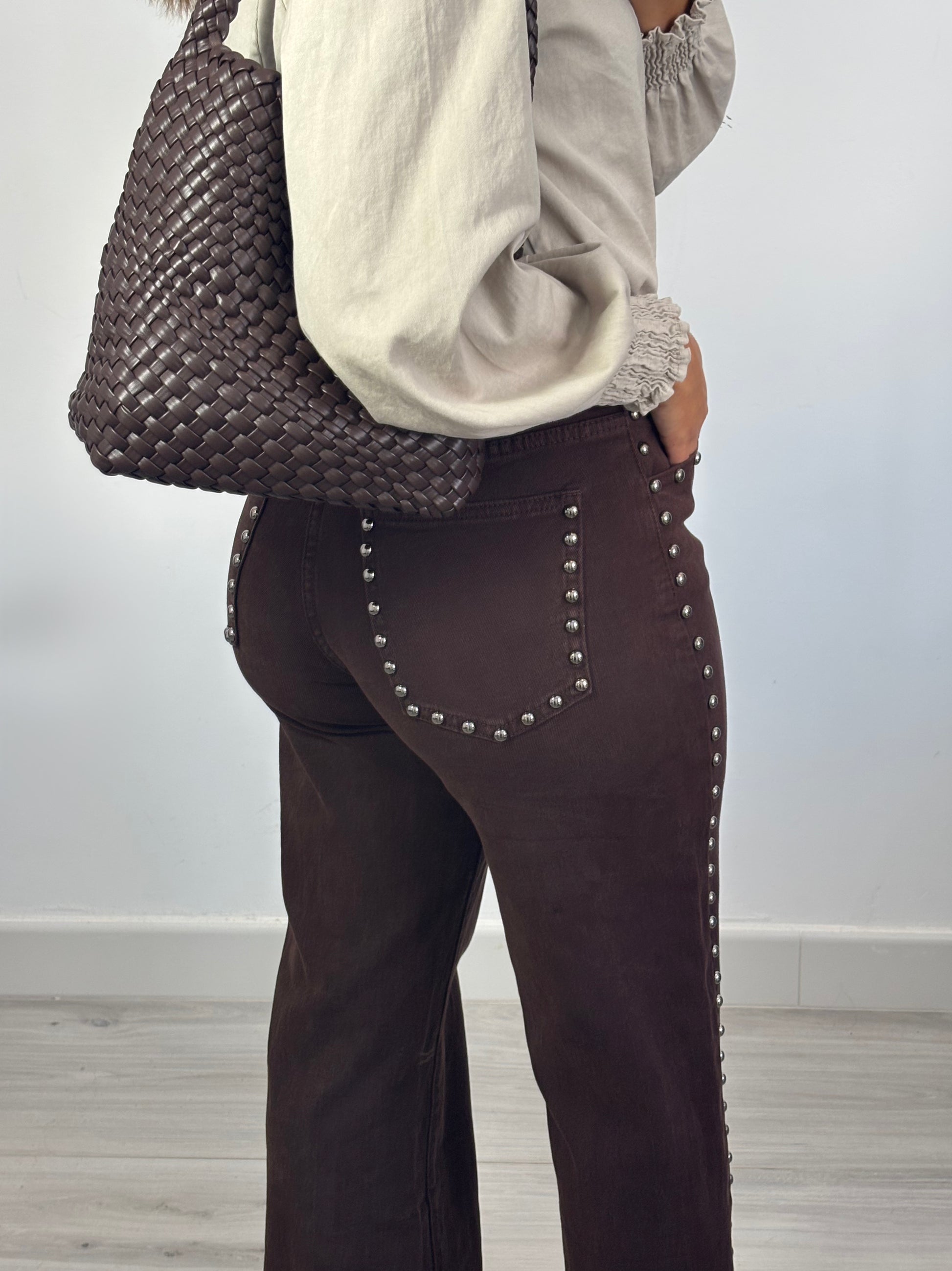 Pantalon Tachas Marrón