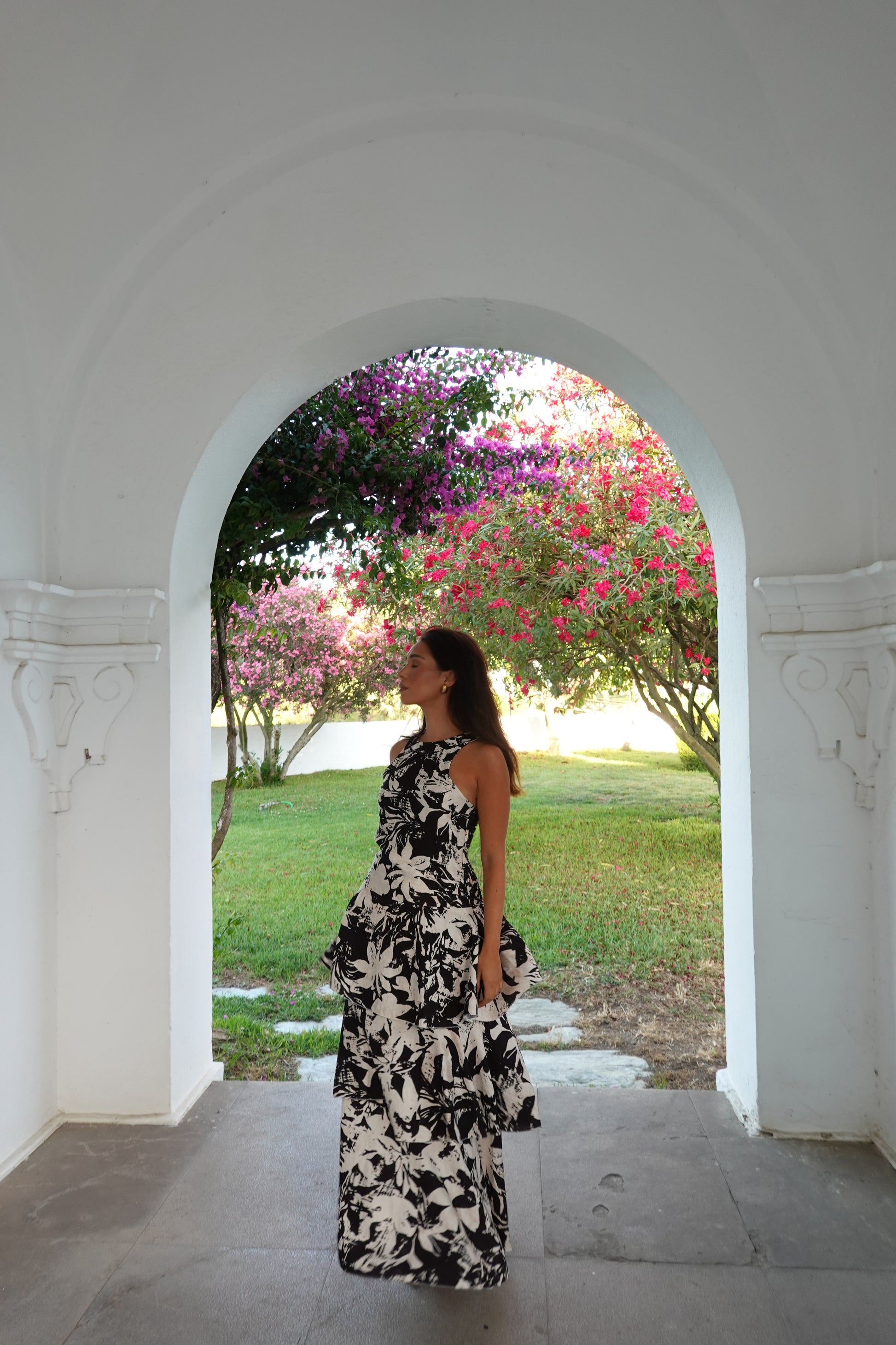 VESTIDO VERA BLANCO Y NEGRO