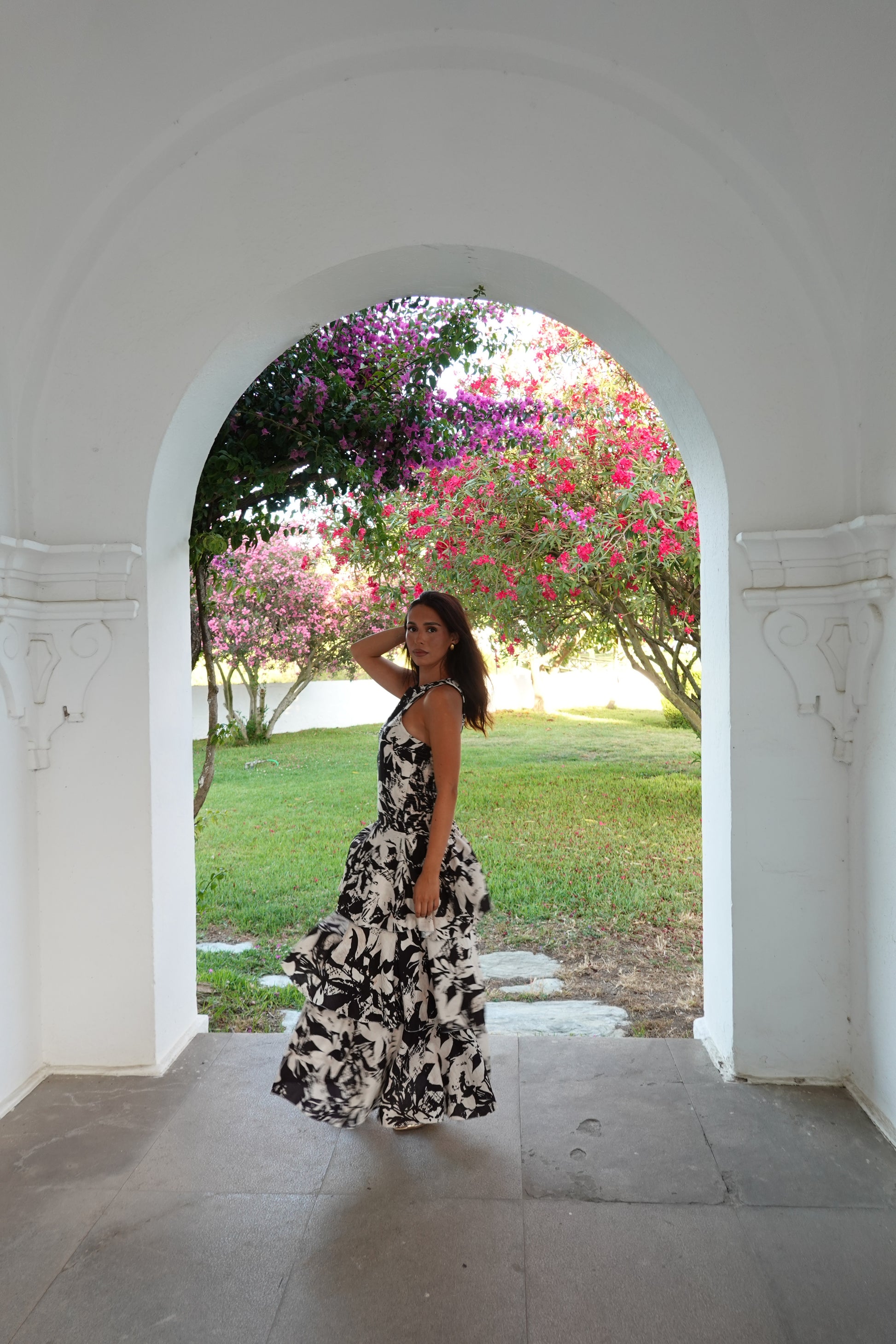 VESTIDO VERA BLANCO Y NEGRO