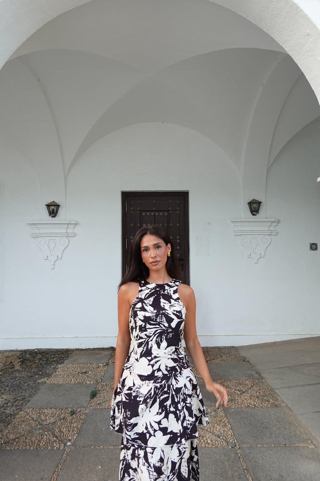 VESTIDO VERA BLANCO Y NEGRO