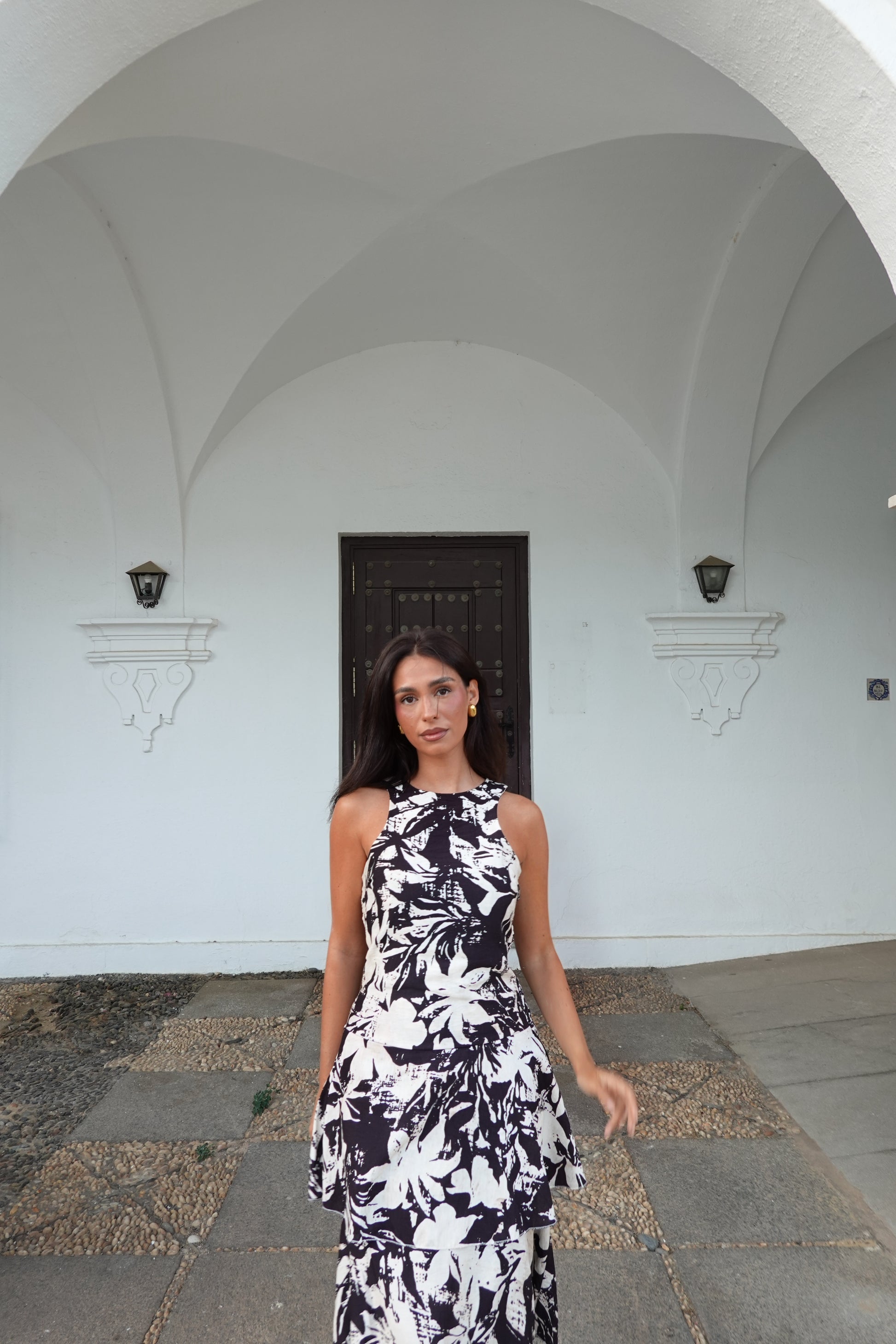 VESTIDO VERA BLANCO Y NEGRO