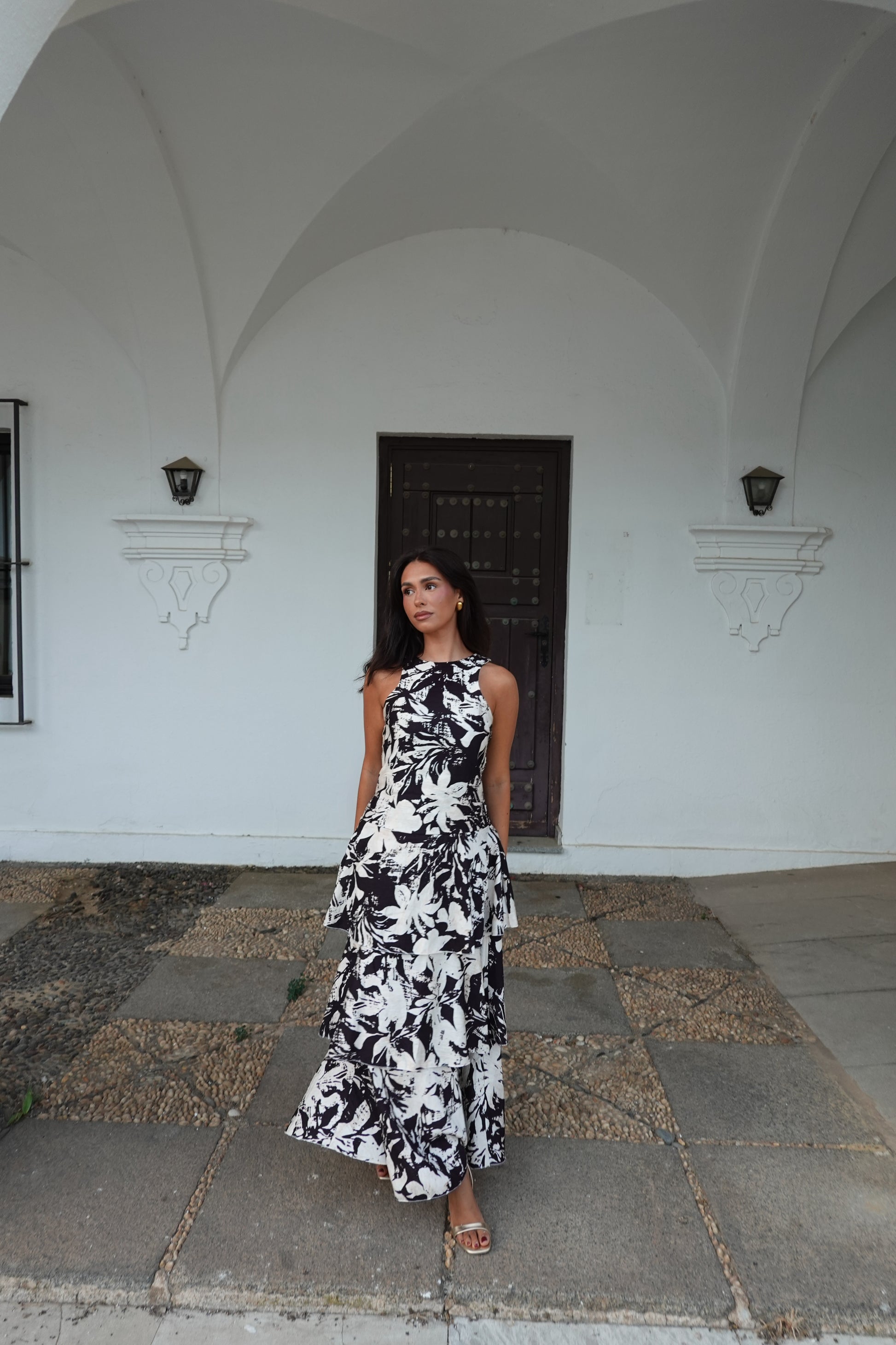 VESTIDO VERA BLANCO Y NEGRO