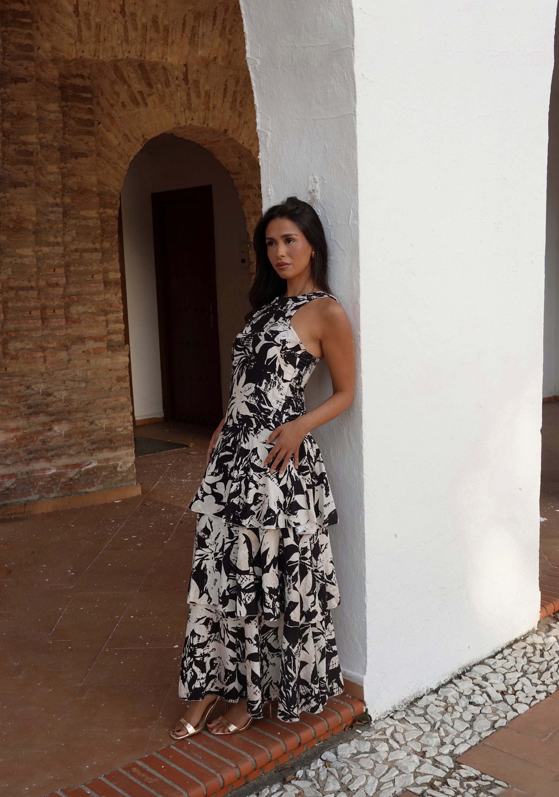 VESTIDO VERA BLANCO Y NEGRO