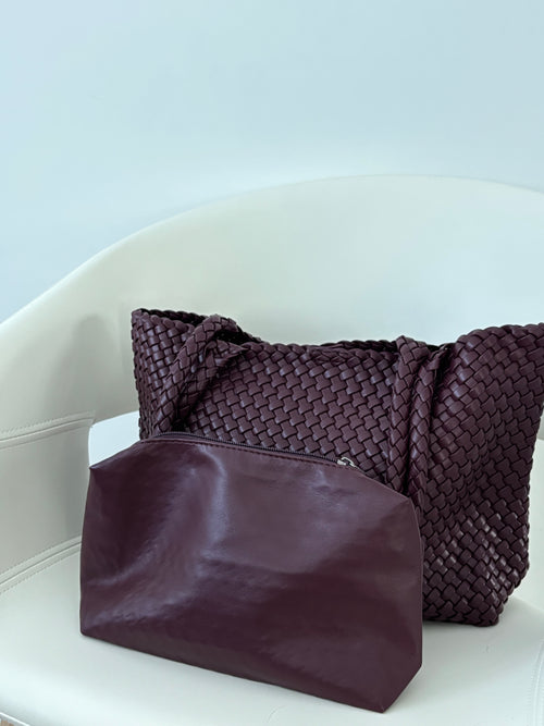 Bolso Trenzado Burdeos