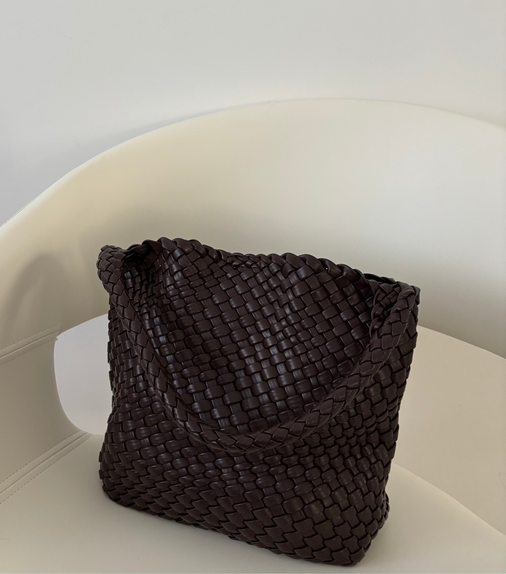 Bolso Trenzado Marrón Chocolate